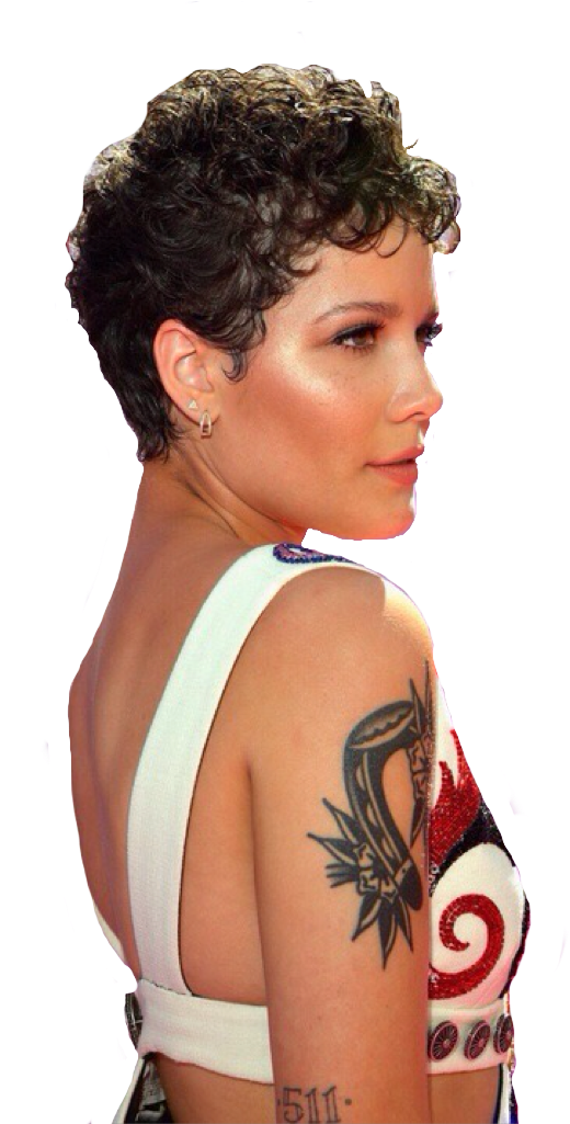 28 Images About 💥 - Halsey Short Curly Hair (717x1024), Png Download