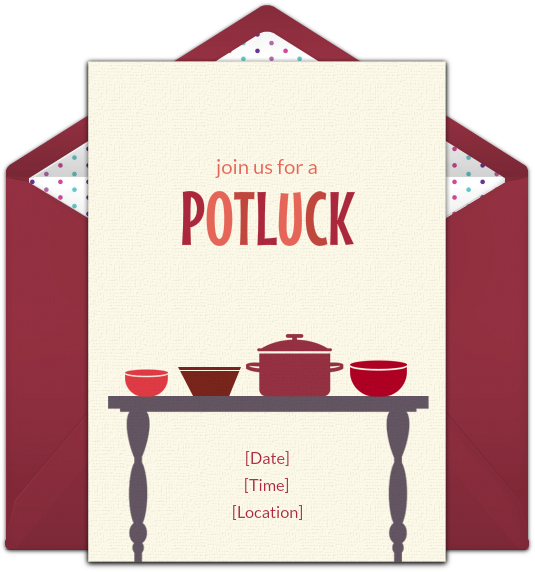 We Love This Free Diy Potluck Invitation For A Festive - 55th Birthday Invitation Template (650x650), Png Download