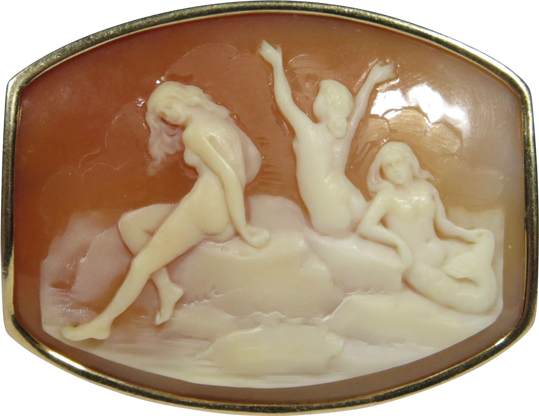 Vintage Late Art Deco 14k Gold Mermaids Metamorphosing - Brooch (1793x1793), Png Download