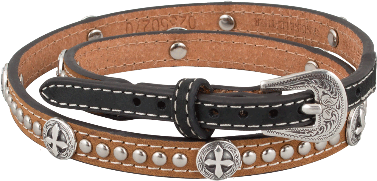 Cross Concho Studded Leather Hat Band - Hat (1280x894), Png Download