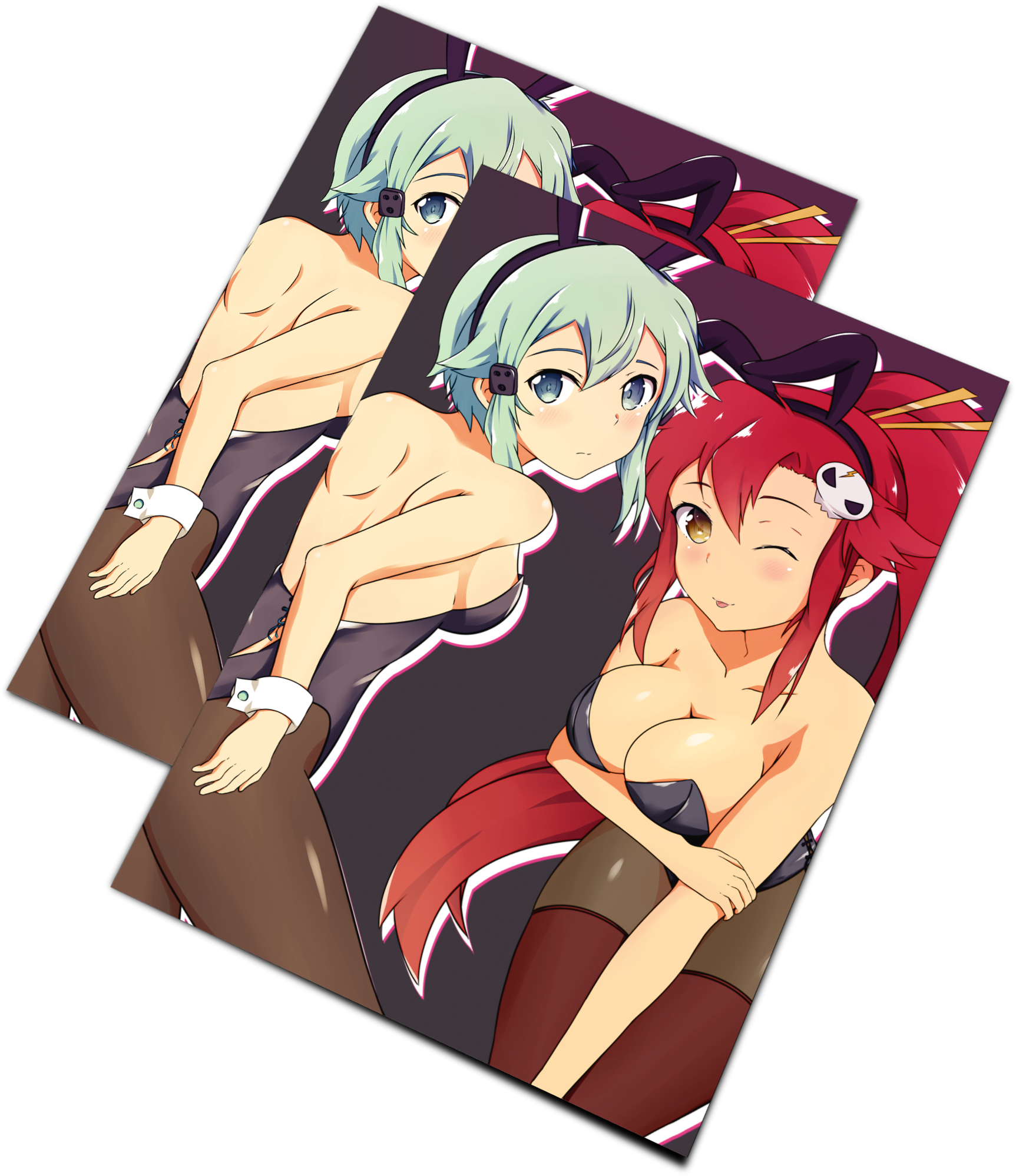 Bunnysuit Sinon & Yoko Print - Cartoon (2048x2048), Png Download