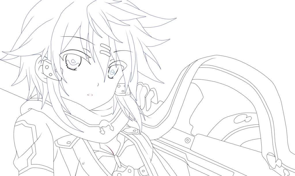 Free Sinon Lineart By Tranzicola On Deviantart - Line Art (1024x614), Png Download