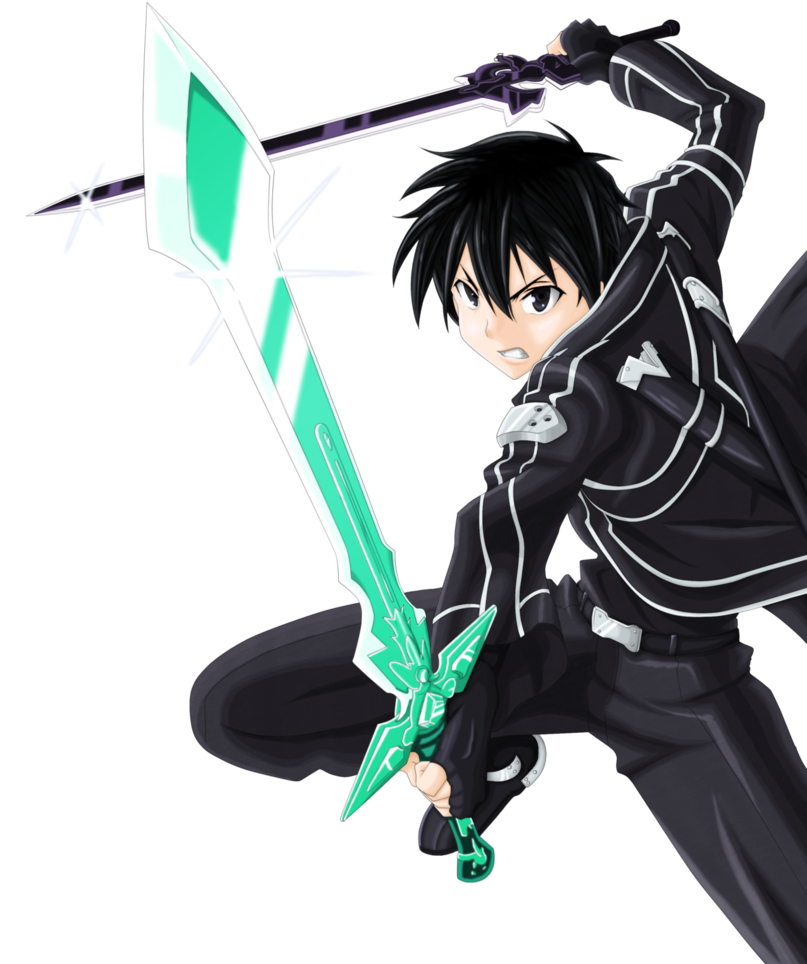Clipart Resolution 810*986 - Sword Art Online Kirito Dual Sword Chibi (810x986), Png Download