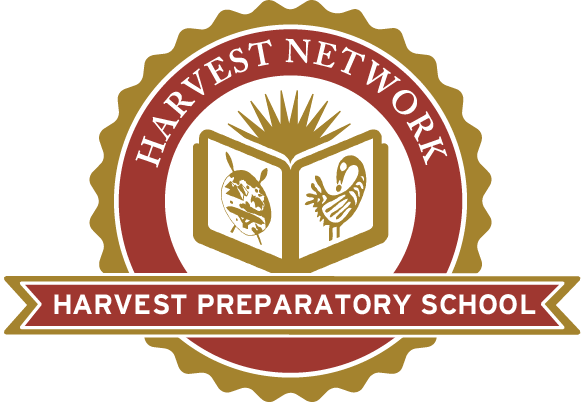 Thankful Potluck - Harvest Preparatory Academy Logo (584x403), Png Download