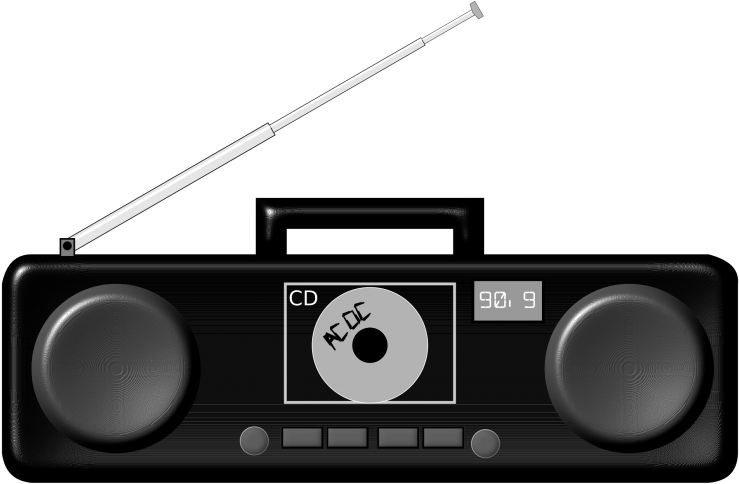 Boombox Vector Clipart - Reproductor De Cassette Png (880x503), Png Download