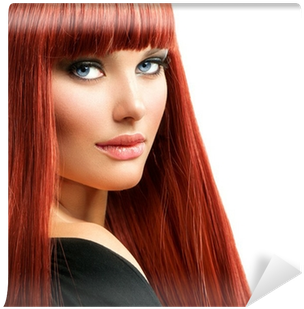 Red Hair Model Girl Face Wall Mural • Pixers® • We - Aroma Color Permanent Hair Color Cream 08 Mahogany (400x400), Png Download