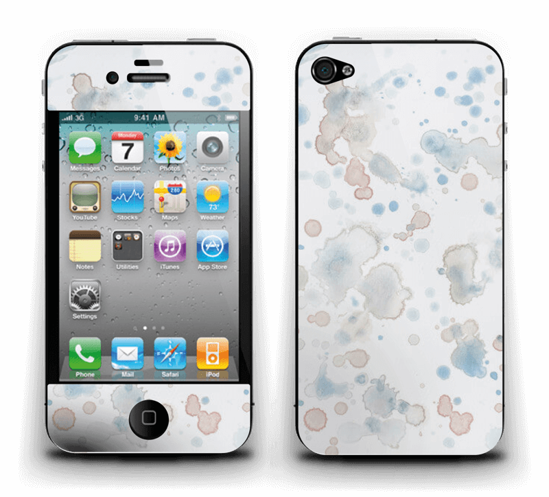 Lovely Watercolor Splash Skin For Your Laptop - Iphone 4 Case Coca Cola (800x724), Png Download