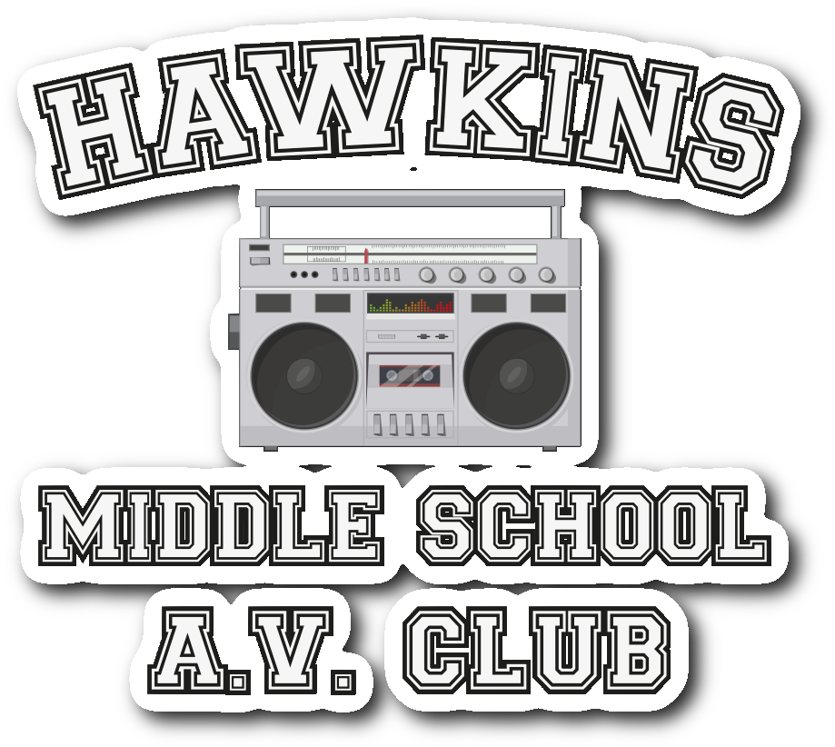 Stranger Hawkins Middle School Car Bumper Decal Sticker - Hawkins Av Club Transparent Logo (1064x1064), Png Download