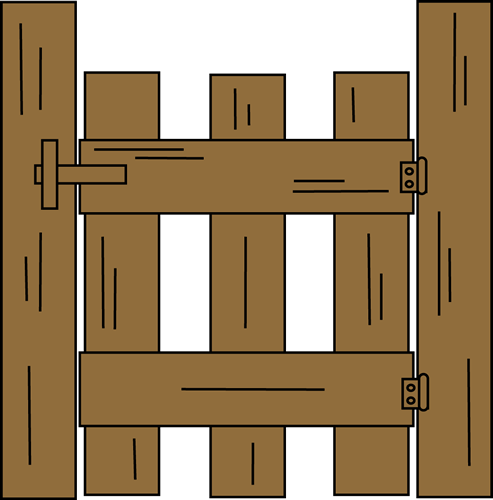 Wooden Gate Clipart Clip Royalty Free Stock - Clip Art Gate (493x500), Png Download