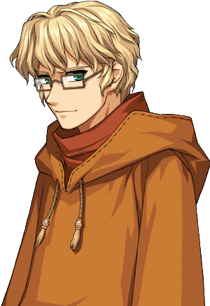 Pastor - Anime Guy With Glasses And Blonde Hair (326x453), Png Download