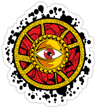 Strange - All Seeing Eye Pendant Glass Cabochon Necklace - Gift (375x360), Png Download