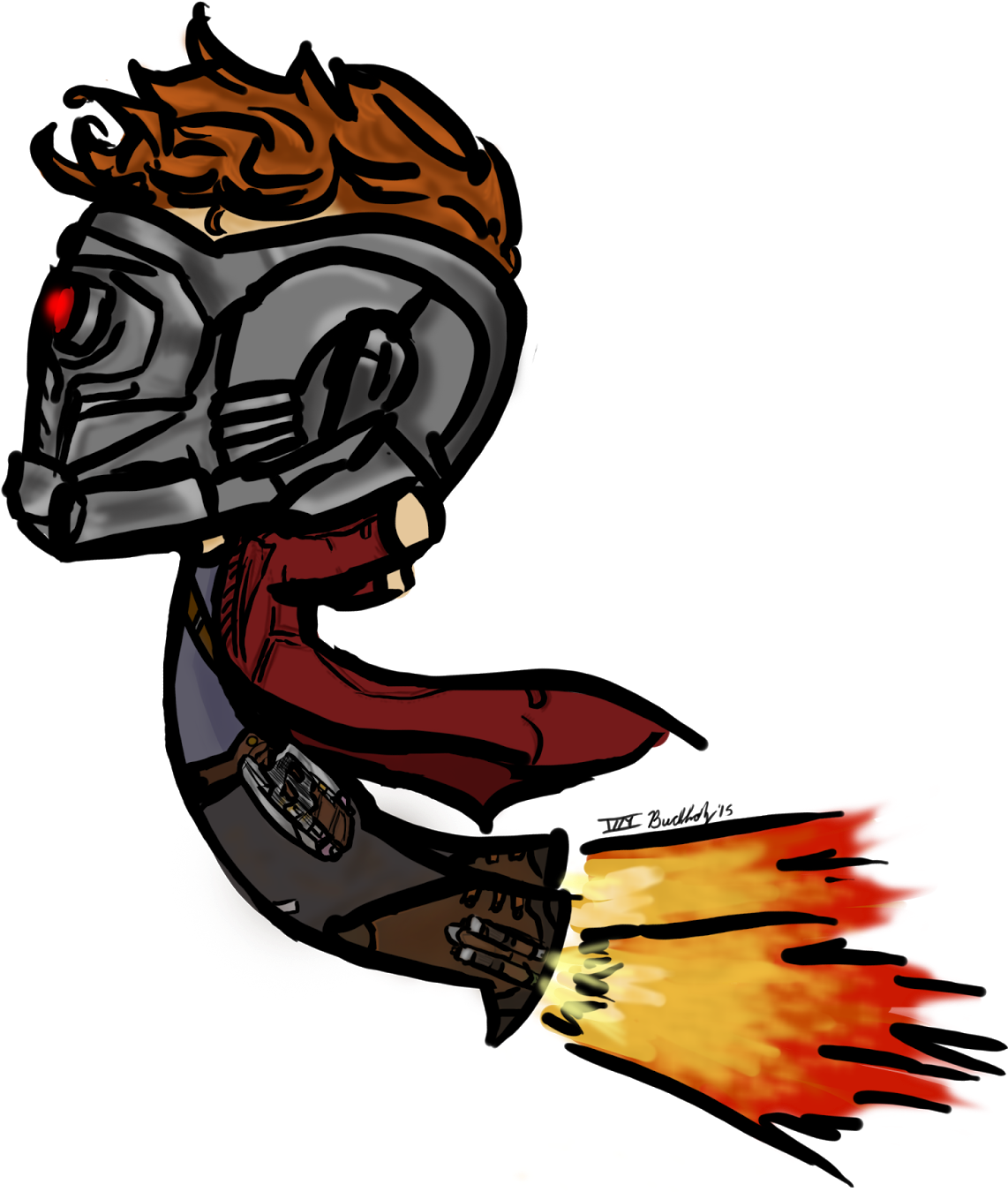And I Guess That Something Became A Tiny Star Lord - Star Lord Cartoon Drawings (1200x1600), Png Download