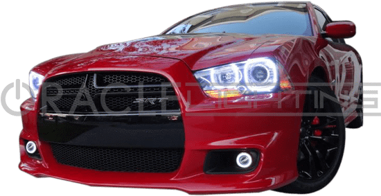 2010 Dodge Charger Colorshift Led Pre-assembled Halo - Mitsubishi Lancer Evolution (560x362), Png Download