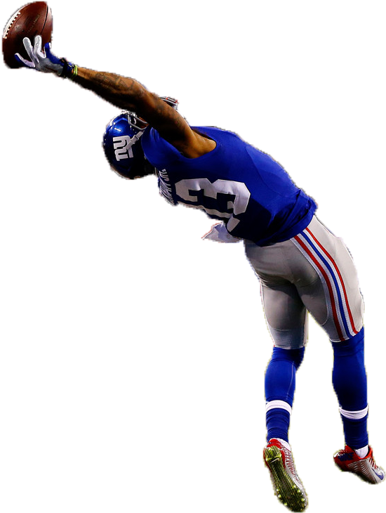 Odell Beckham Jr The Catch - Football Player Catching A Ball (634x887), Png Download