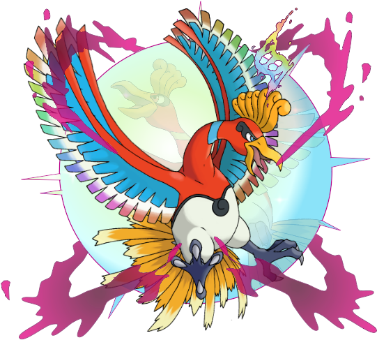 Mega Ho - Pokemon Ho Oh Mega Evolution (571x486), Png Download