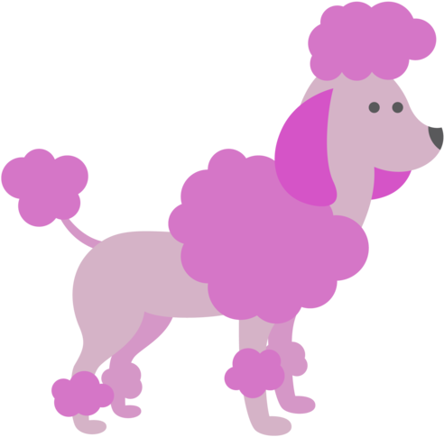 Poodle Clipart Purple - Dog (500x500), Png Download