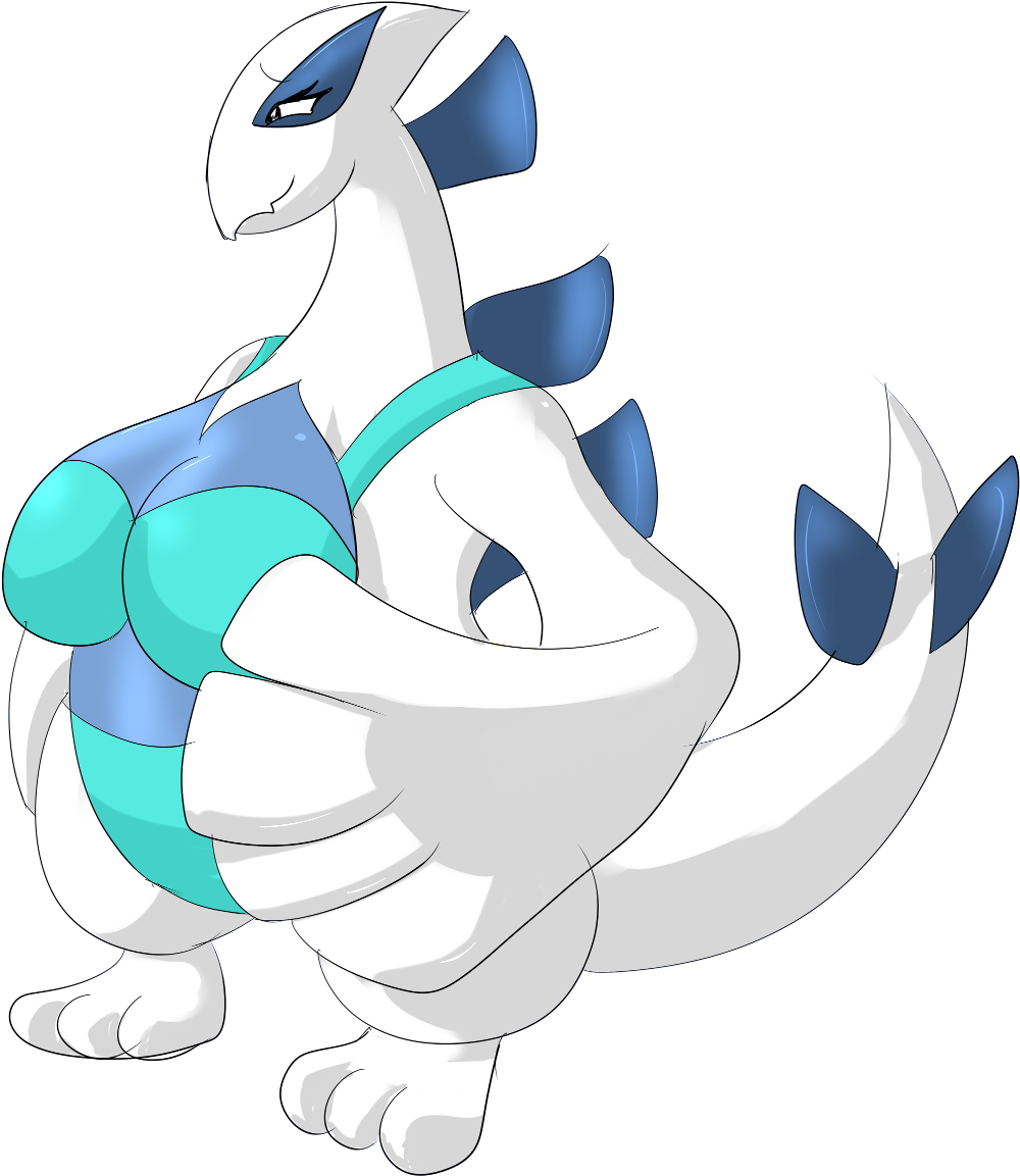 Boobified-lugia - Cartoon (1074x1199), Png Download
