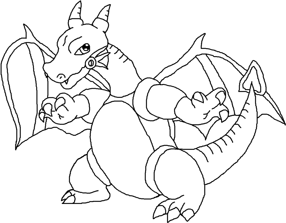 Mecha Dragon Charizard Form Lineart By Icelucario - Animatronic Charizard (1002x798), Png Download