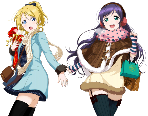 Tumblr Neme3cu3zn1tmrotho1 500 - Nozomi X Eli Render (500x384), Png Download