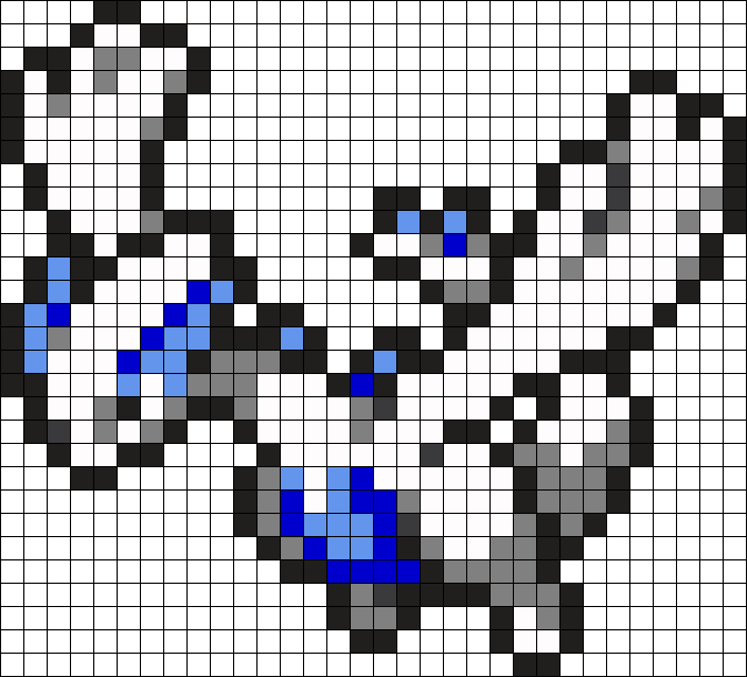 249 Lugia Perler Bead Pattern / Bead Sprite - Pixel Art Pokemon Lugia (673x610), Png Download
