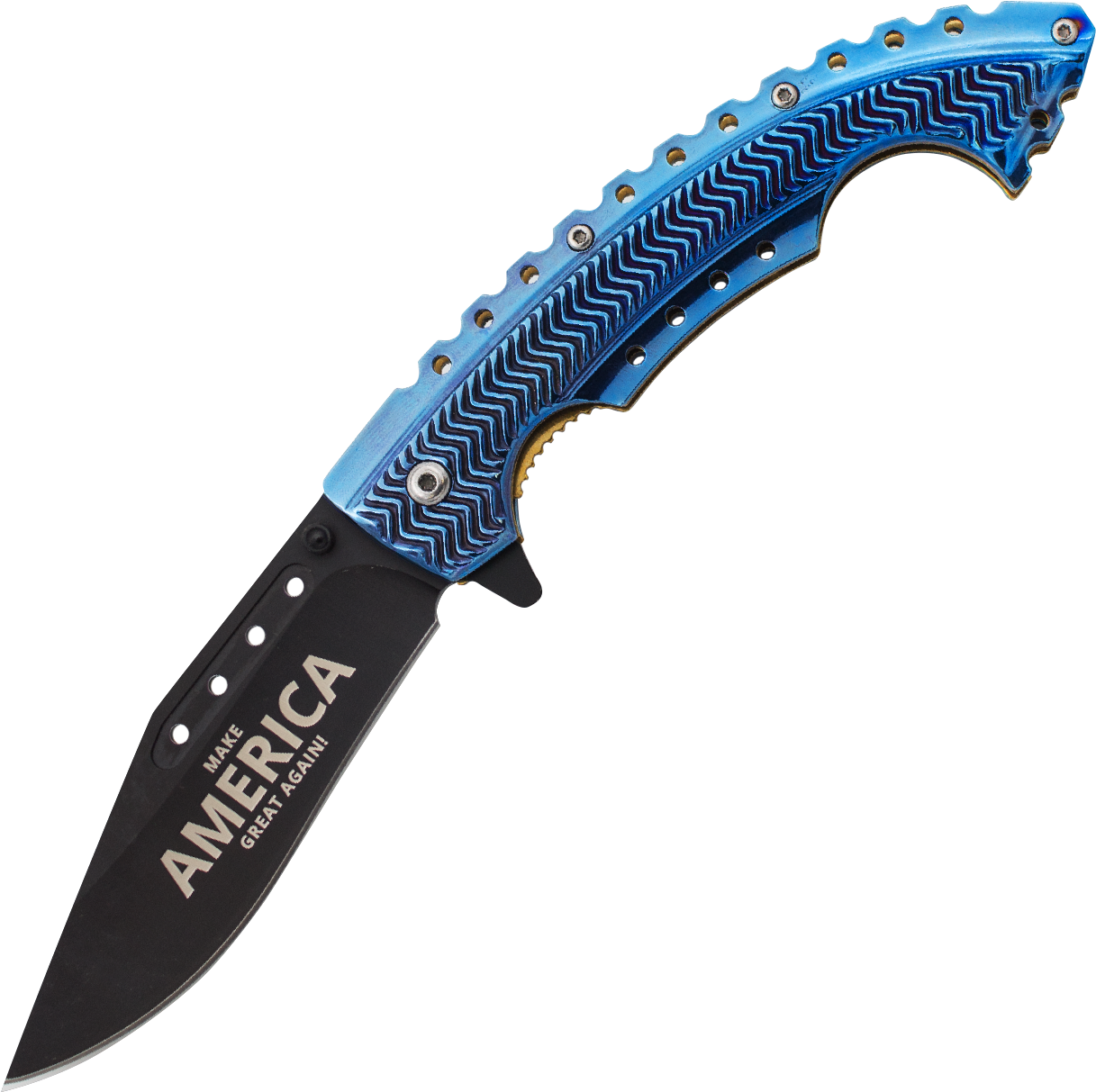 75" Trump Make America Great Again Blue Handle Black - Knife (1500x1500), Png Download