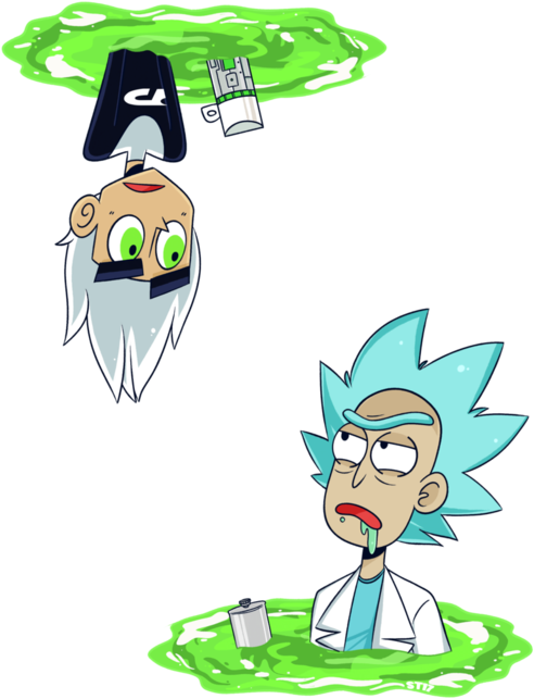 Crossover, Danny Phantom, And Rick And Morty Image - Rick And Morty (500x647), Png Download