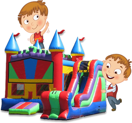 No Img - Bounce House With Slide Clip Art Png (444x416), Png Download