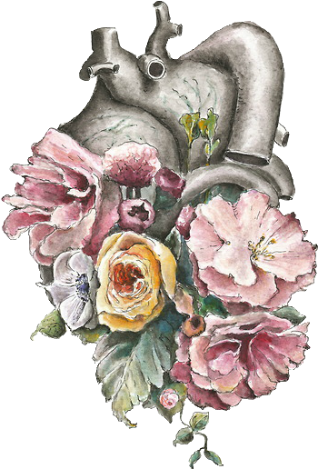 Thoughts Of Recovery Nurses With Tattoos, Tattoos For - Human Heart With Flowers (500x625), Png Download