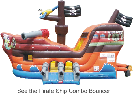Pirate Ship Combo Bouncer Rental - Pirate Ship Bounce House Kansas City (461x366), Png Download