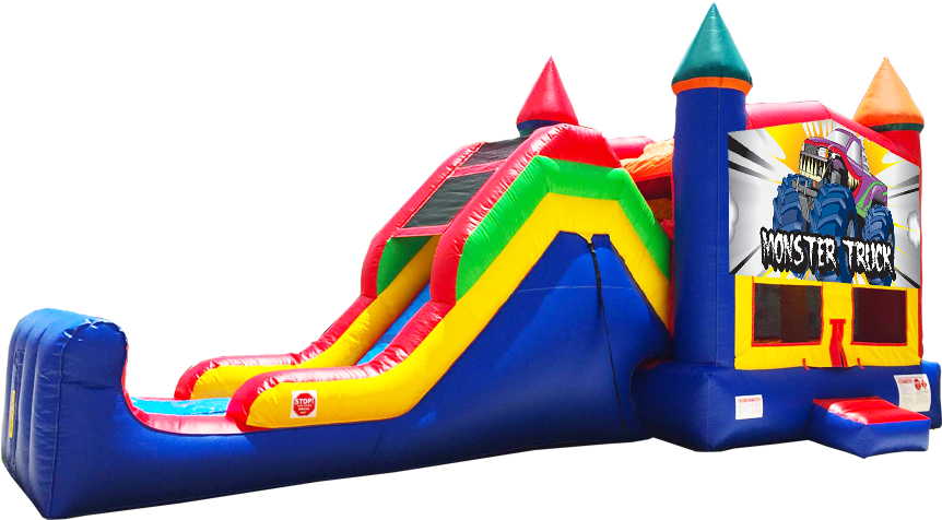 Monster Truck Super Combo Rentals In Austin Texas From - Pj Mask Bounce House (864x792), Png Download