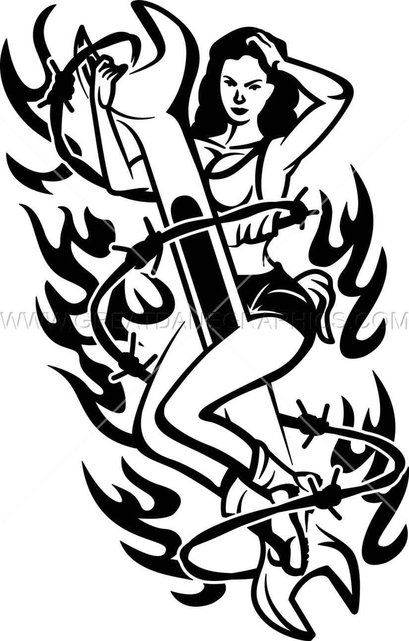 Woman Vector Pinup - Pinup Girl Black And White (825x1294), Png Download