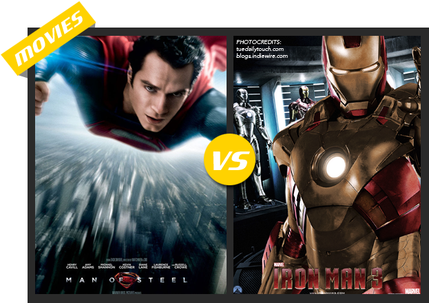 Iron Man Vs - Man Of Steel Poster Double Sided Regular (2013) Original (661x479), Png Download