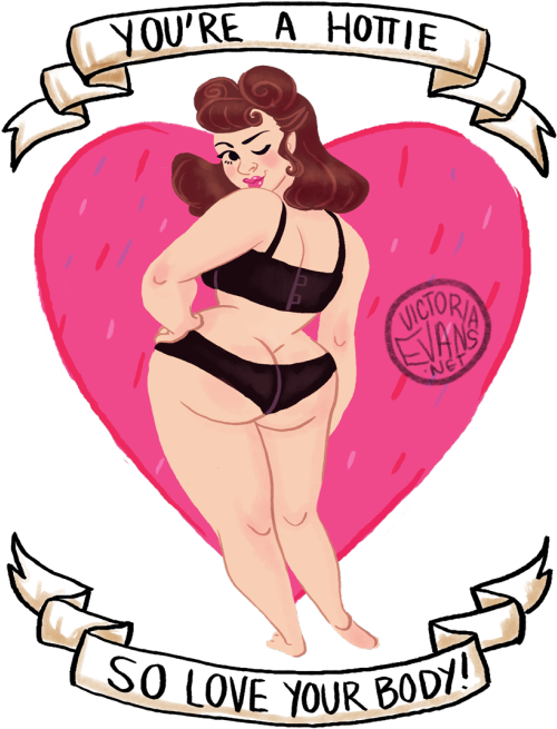 Illustration Art Female Pin Up Chubby Motivational - Curvy Pin Up Girl Art (500x707), Png Download
