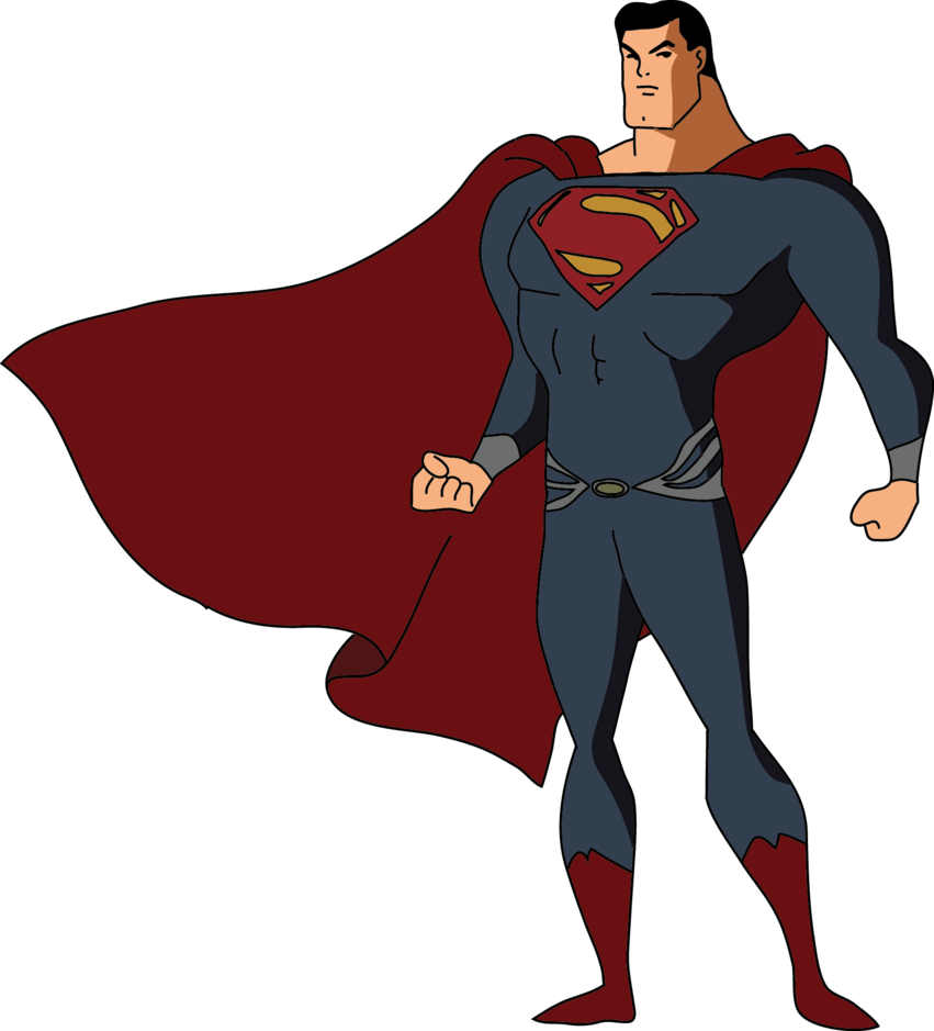 Man Of Steel Superman - Man Of Steel Superman Animated (851x939), Png Download