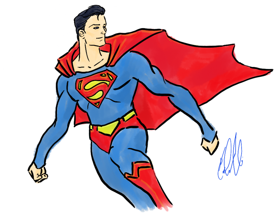 Superman Doodle By Moustafachamli On Deviantart Picture - Superman Doodle (992x806), Png Download