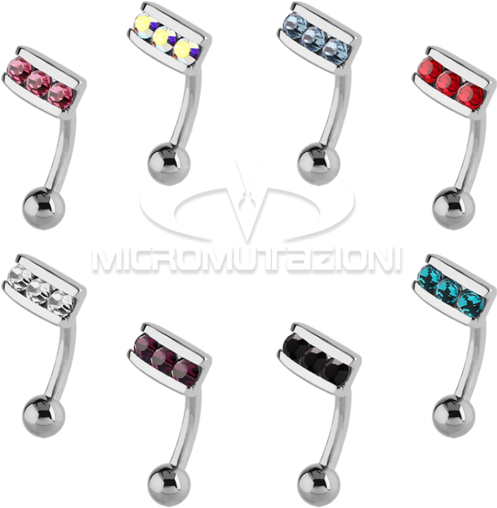 Surgical Steel Jewelled Eyebrow Bananabell Eyebrow - Surgical Stainless Steel (750x750), Png Download