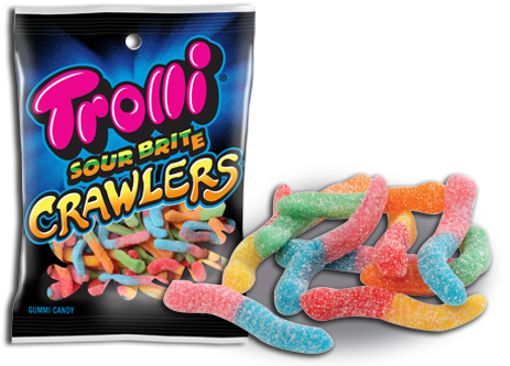 Trolli Sour Brite Gummy Worms (482x350), Png Download