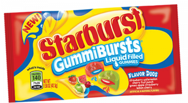 Starburst Gummiebursts Flavor Duo - Juicy Fruit Starburst Watermelon Gum (600x330), Png Download