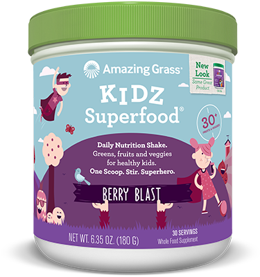 Kidz Superfood - Berry Blast - Amazing Grass Immunity Green Superfood (15 Sachets) (375x400), Png Download