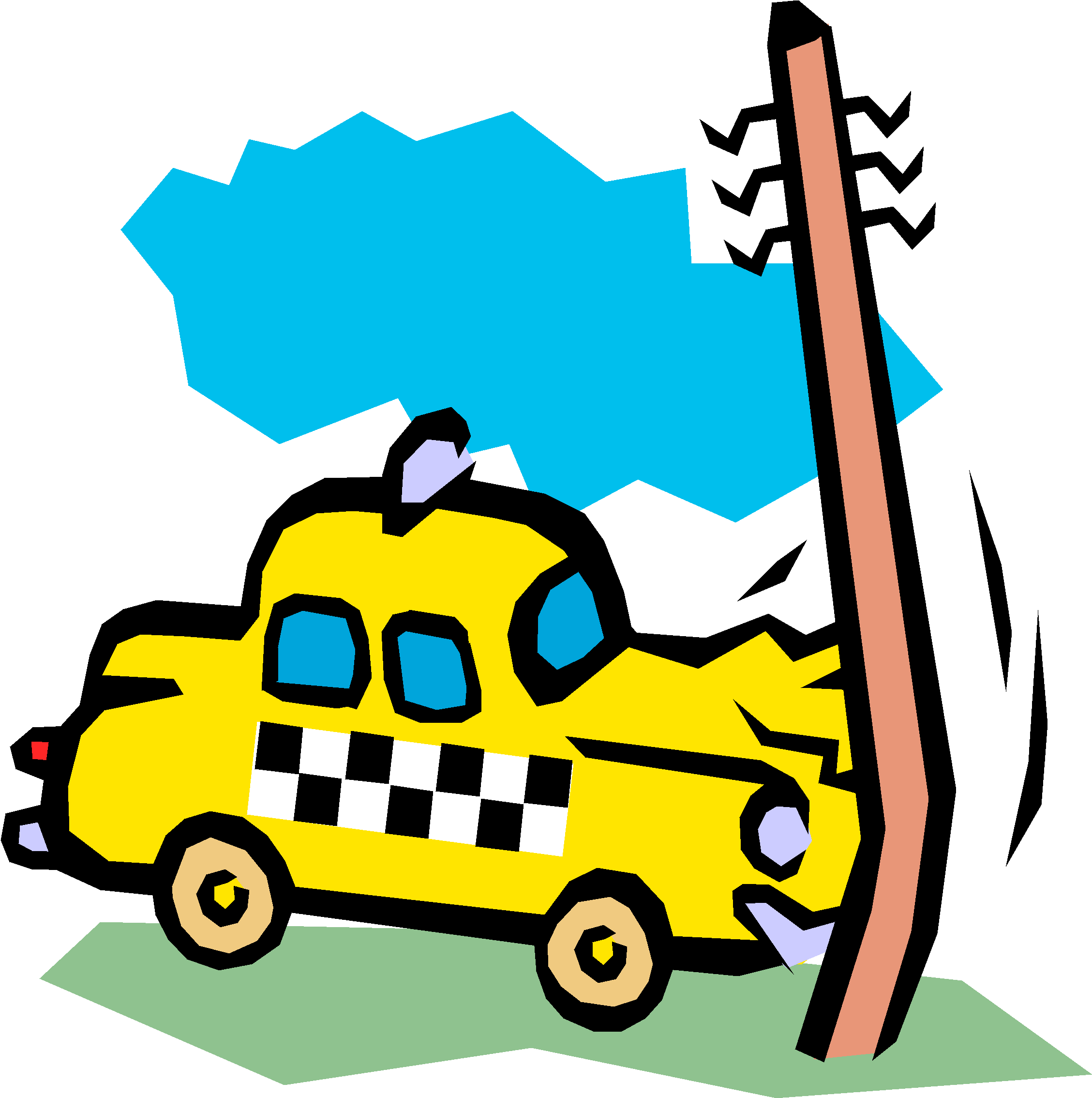 Unit 2 Forces And Newtons Laws - Car Crash Into Pole Drawing (2371x2395), Png Download