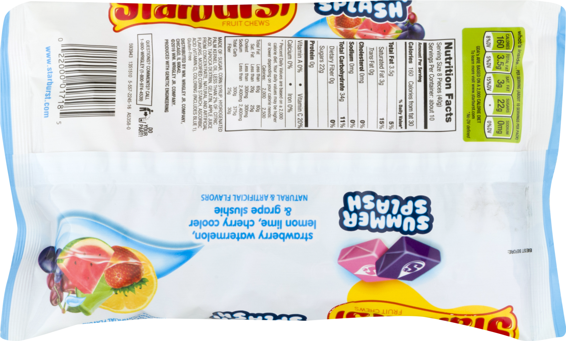 Starburst Summer Splash Chews 170g (1800x1800), Png Download