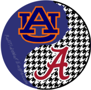 Iron Bowl 2014 The Yin And Yang Of College Football - Auburn Tigers (375x391), Png Download