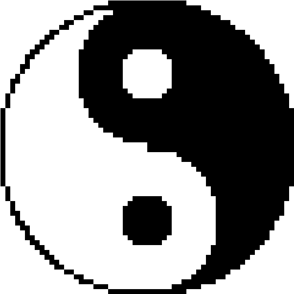 Yin Yang - Pixel Art In Graphing Paper (770x650), Png Download