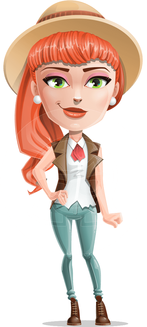 Adeline Bangs The Redhead - Clipart Characters Girl (957x1060), Png Download