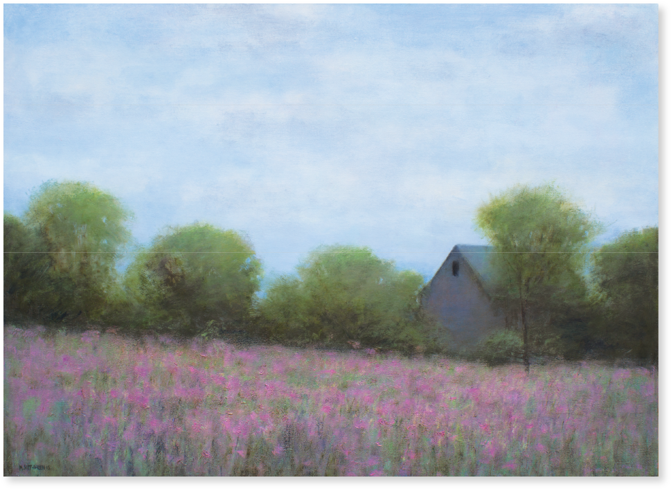 Wild Mallow In Chilmark • Oil On Linen • 36 X 48 Inches - Rural Area (1532x868), Png Download