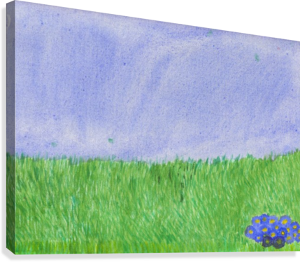 Field Of Grass Canvas Print - Grass (429x374), Png Download