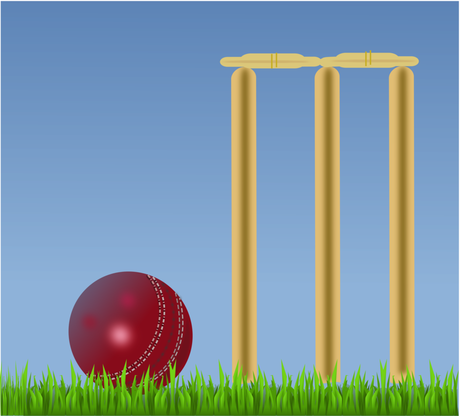 Cricket, British, Sports, Wicket, Grass, Ball, Red - Cricket Ground Clip Art (640x579), Png Download