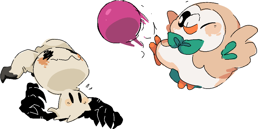 Image Transparent Library Said Rowlet Playing With - Rowlet (1000x531), Png Download