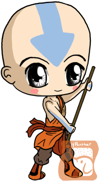 Avatar Aang Chibi By Icypanther1 - Avatar The Last Airbender Chibi Pinback Button Set (300x423), Png Download