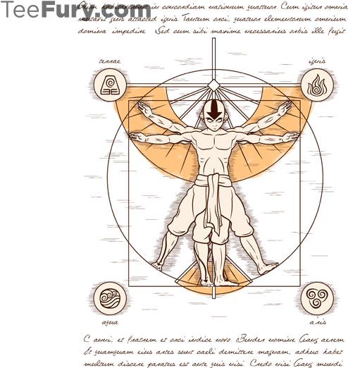 Vitruvian Aang (571x498), Png Download